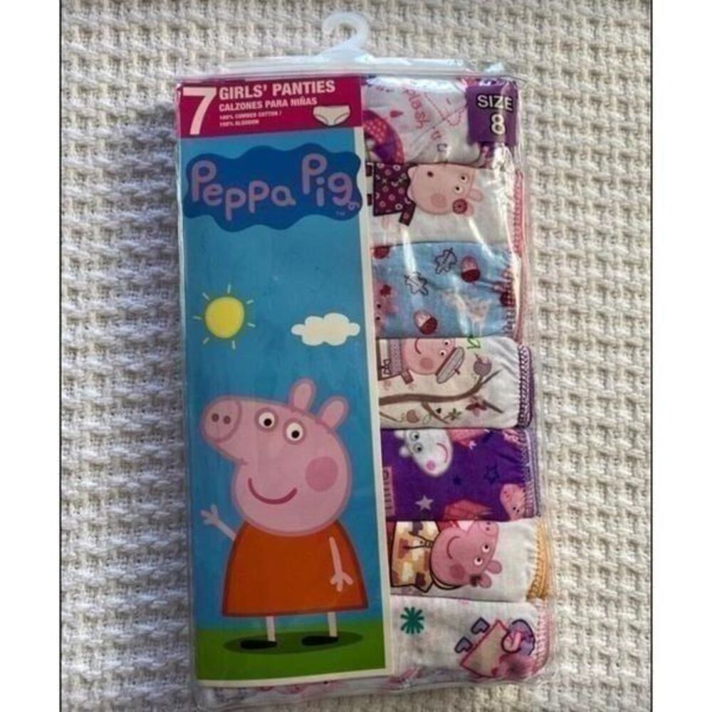 Peppa Pig Size 8 Girls 7-Pair Panties